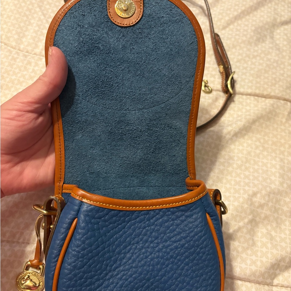 Dooney & Bourke Blue and Tan Leather Crossbody - Picture 7 of 11